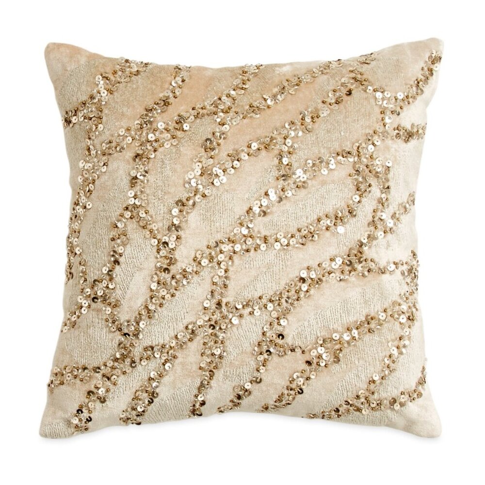 Donna Karan Home Gold Dust Sequin Embellished Accent Pillow